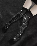 1Pair Halloween Spider Web Print Over The Knee Socks
