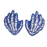 Halloween Skeleton Hand Sequined Invisible Breast Lifting Adhesive Bra